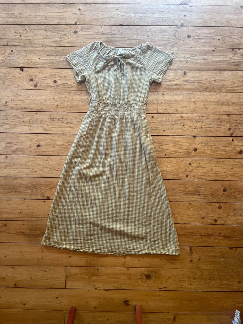Pact organic coastal double gauze boho midi dress S